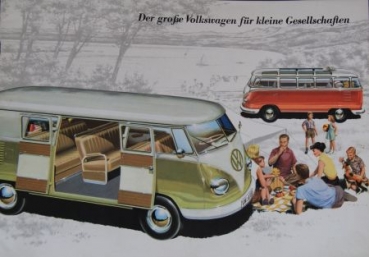 Volkswagen T1 Transporter 1961 "Der große Volkswagen für kleine Gesellschaften" Automobilprospekt (4971)